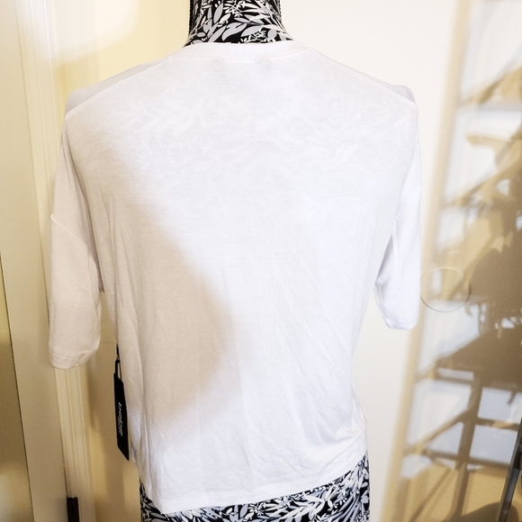Bebe  logo white boxy athletic tee Euc - Picture 2 of 6